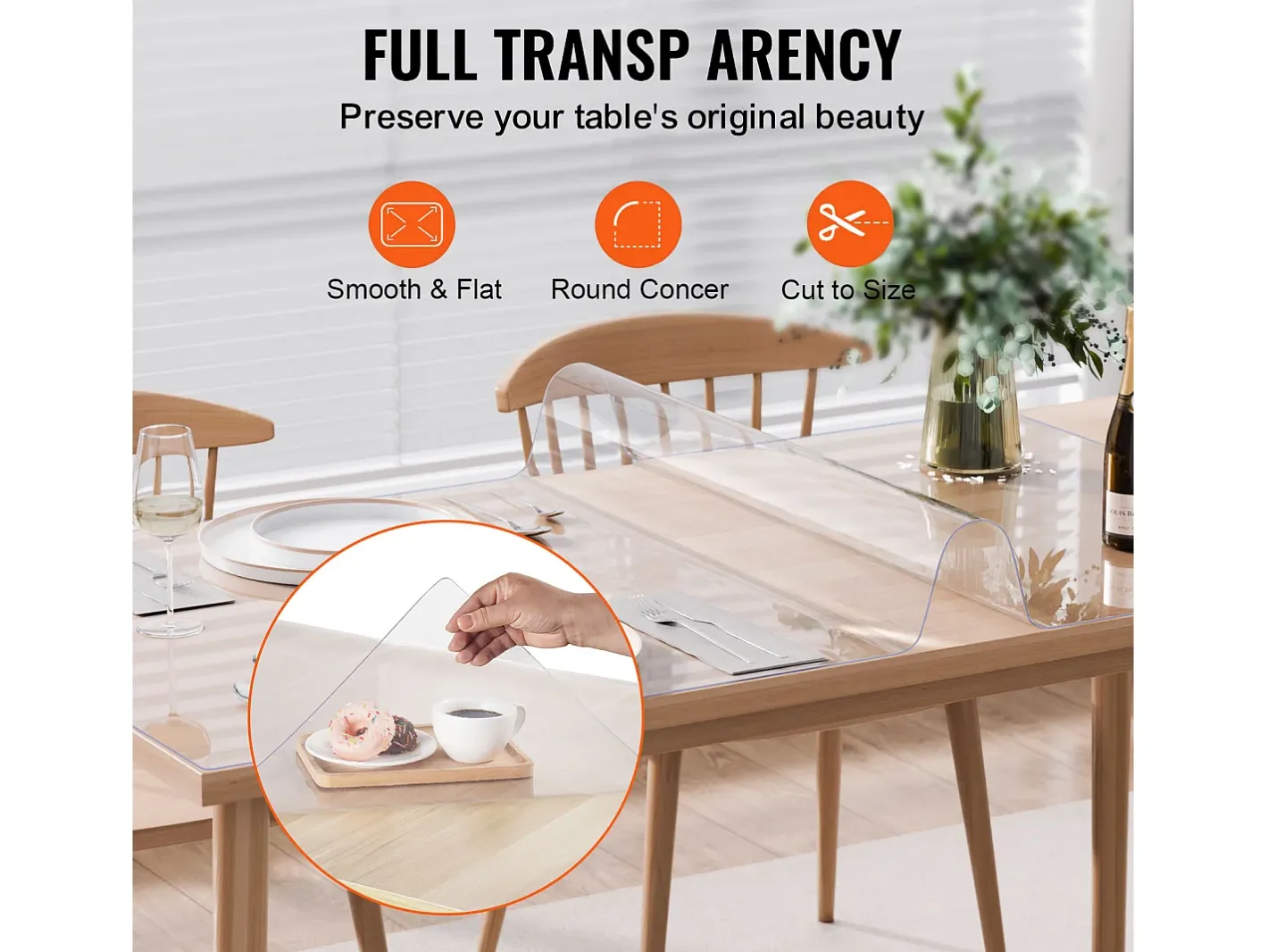 Mantel SucceBuy Protector de Mesa de PVC, 91 x 137 cm, Protector de Escritorio de Plástico , 1,5 mm de Grosor Transparente Clearance