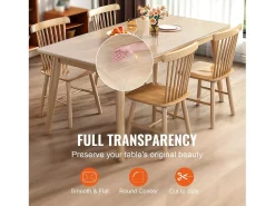 Mantelería-Mantel SucceBuy Protector de Mesa de PVC de 46 x 91 cm, Cubierta de Pl谩stico para Escritorio, 1,5 mm de Grosor Transparente