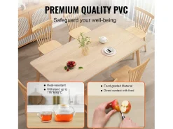Mantelería-Mantel SucceBuy Protector de Mesa de PVC de 46 x 91 cm, Cubierta de Pl谩stico para Escritorio, 1,5 mm de Grosor Transparente