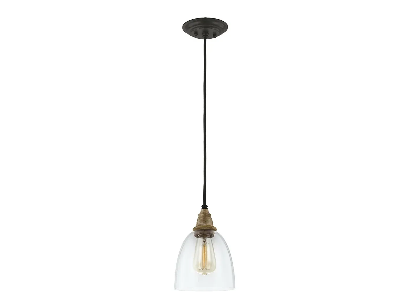 Lámpara Suspendida-Matrimonio 1 Light Mini Dome Pendel Drivved Negro