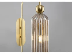 Maytoni Aplique Para Pared-Antic Lámpara de pared moderna dorada, pantalla de vidrio coñac Marru00f3n