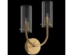Maytoni Aplique Para Pared-Arco Aplique Neoclásico Latón, Pantalla Vidrio Camel