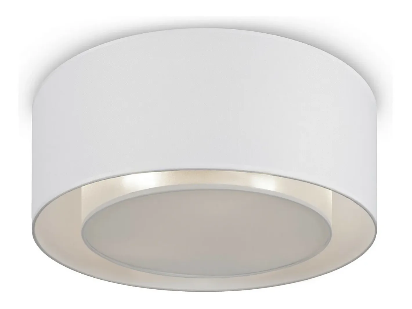 Maytoni Bergamo Plafón cilíndrico moderno de 3 luces , pantalla transparente y blanca, E27 Blanco Hot