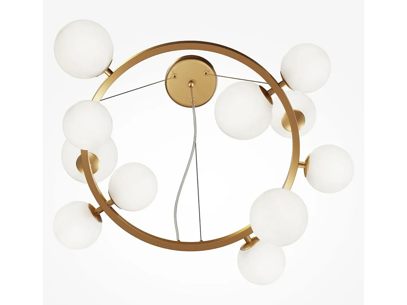 Maytoni Dallas Moderna lámpara de techo colgante de 1 globo dorada, pantalla blanca mate, G9 Dorado Discount