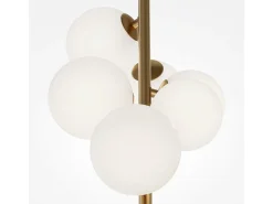 Hot Maytoni Dallas Moderna lámpara de techo colgante de globo de 6 luces dorada, pantalla blanca mate, G9 Dorado