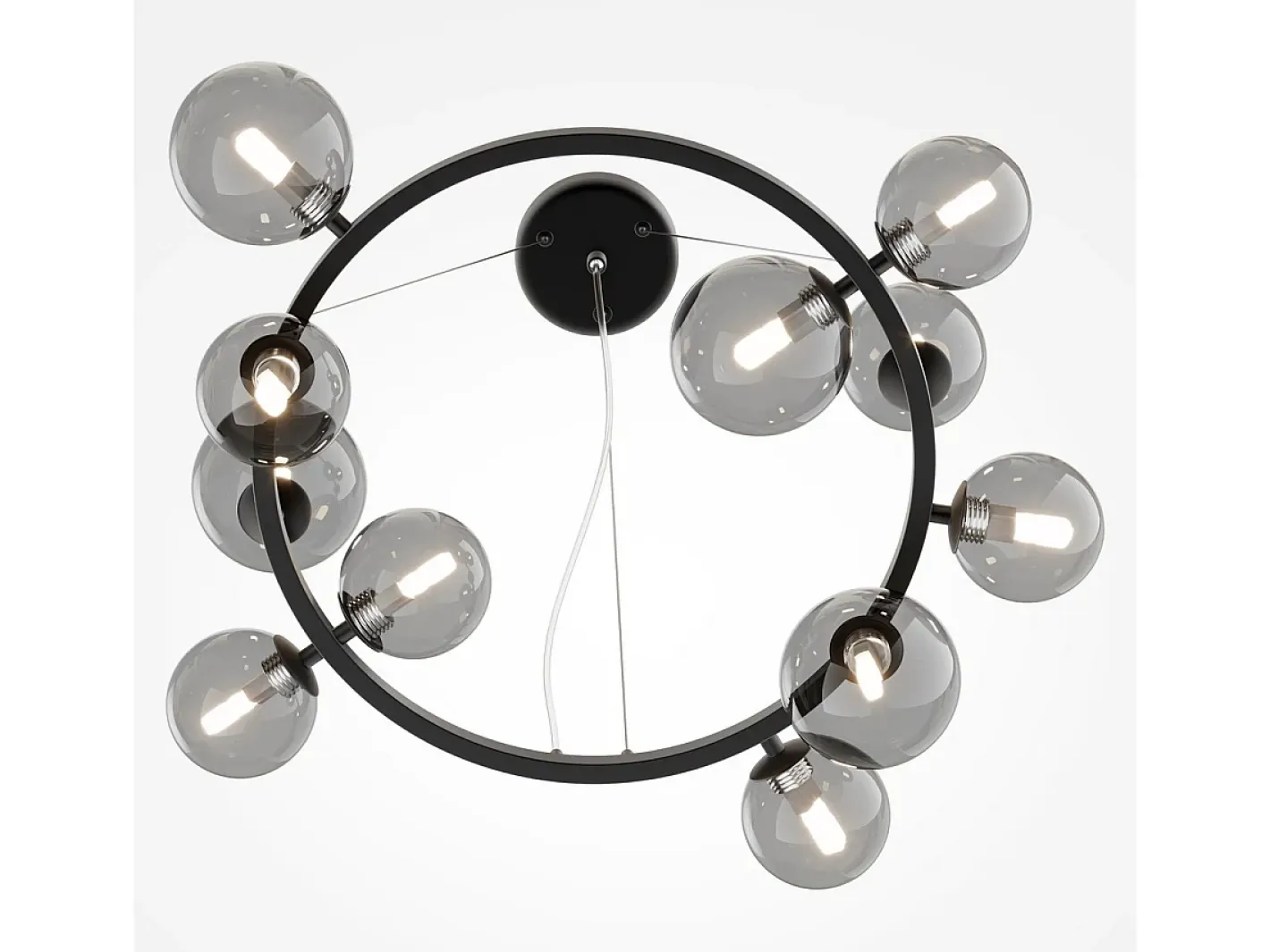 Maytoni Dallas Moderna lámpara de techo colgante de 1 globo negra, pantalla ahumada, G9 Negro Best