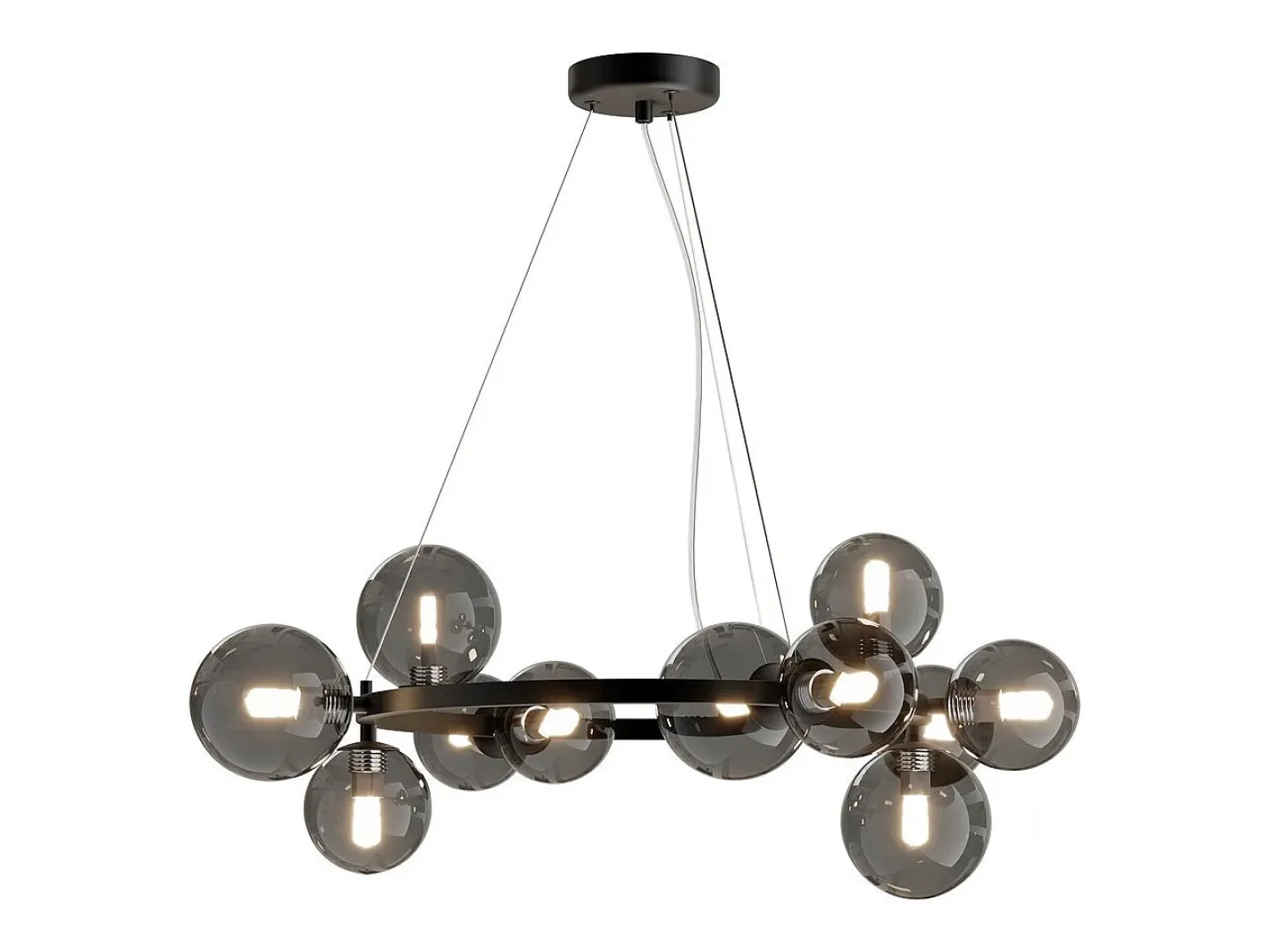 Maytoni Dallas Moderna lámpara de techo colgante de 1 globo negra, pantalla ahumada, G9 Negro Best