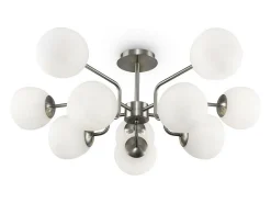 Maytoni Lámpara Suspendida-Erich Lámpara de Techo Moderna Globo 10 Luces Níquel E14 Gris