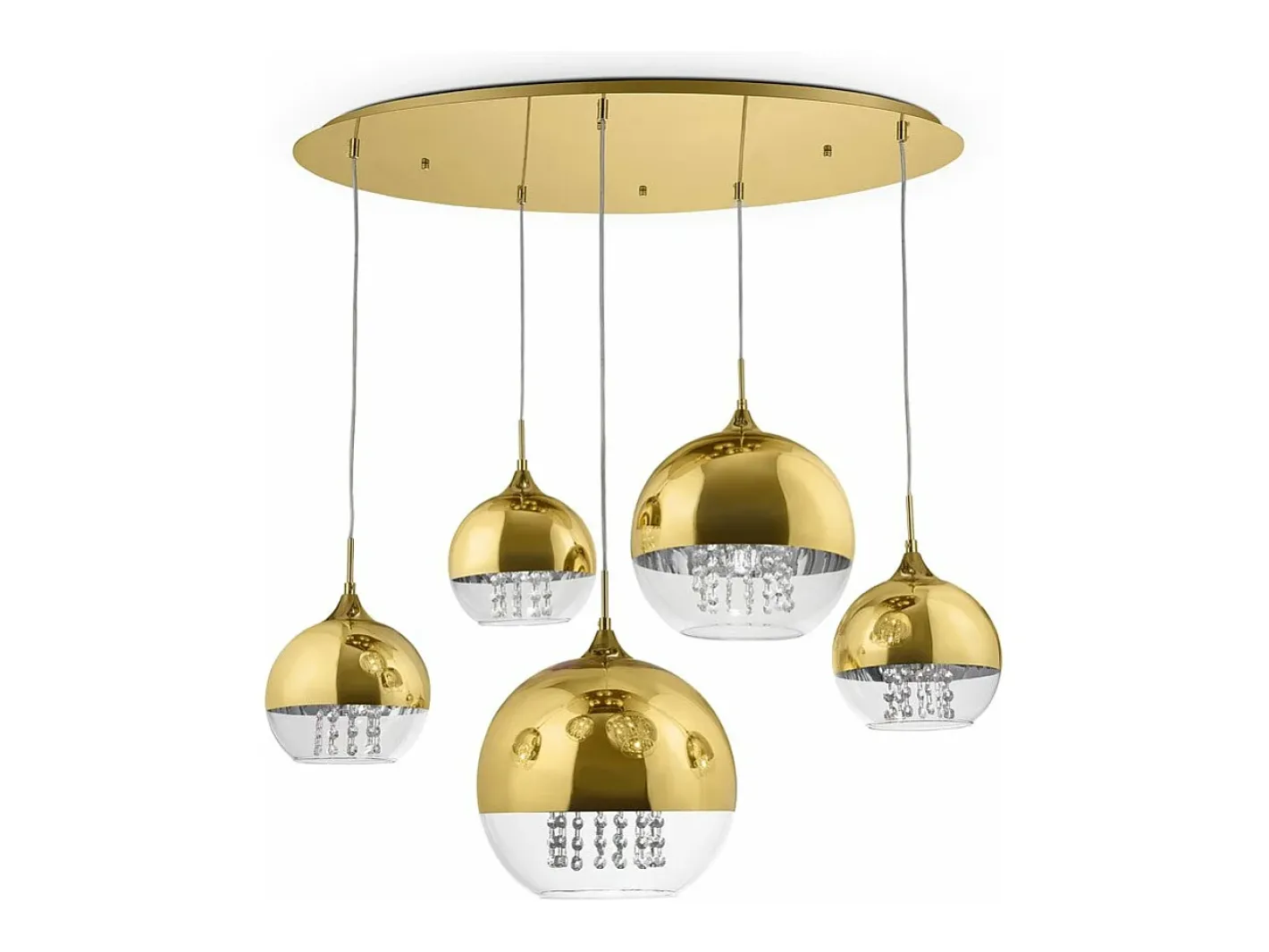 Maytoni Lámpara Suspendida-Fermi Moderna lámpara de techo colgante Fermi de 5 luces en racimo Dorado