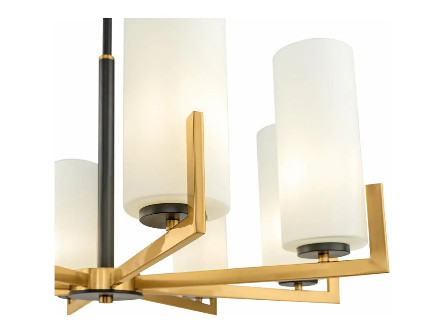 Maytoni Lámpara Suspendida-Fortano Moderna lámpara de araña de latón de 8 luces Fortano con pantalla de cristal Camel