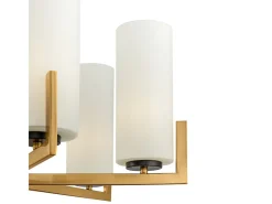 Sale Maytoni Fortano Moderna lámpara de araña de latón de 6 luces Fortano con pantalla de cristal Camel