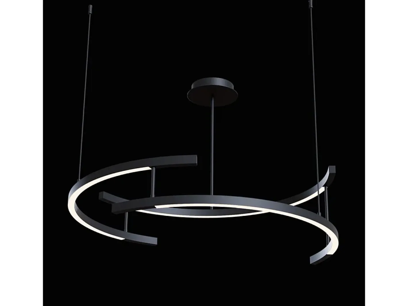 Sale Maytoni Line Lámpara de techo colgante integrada moderna negra, 4000K Negro