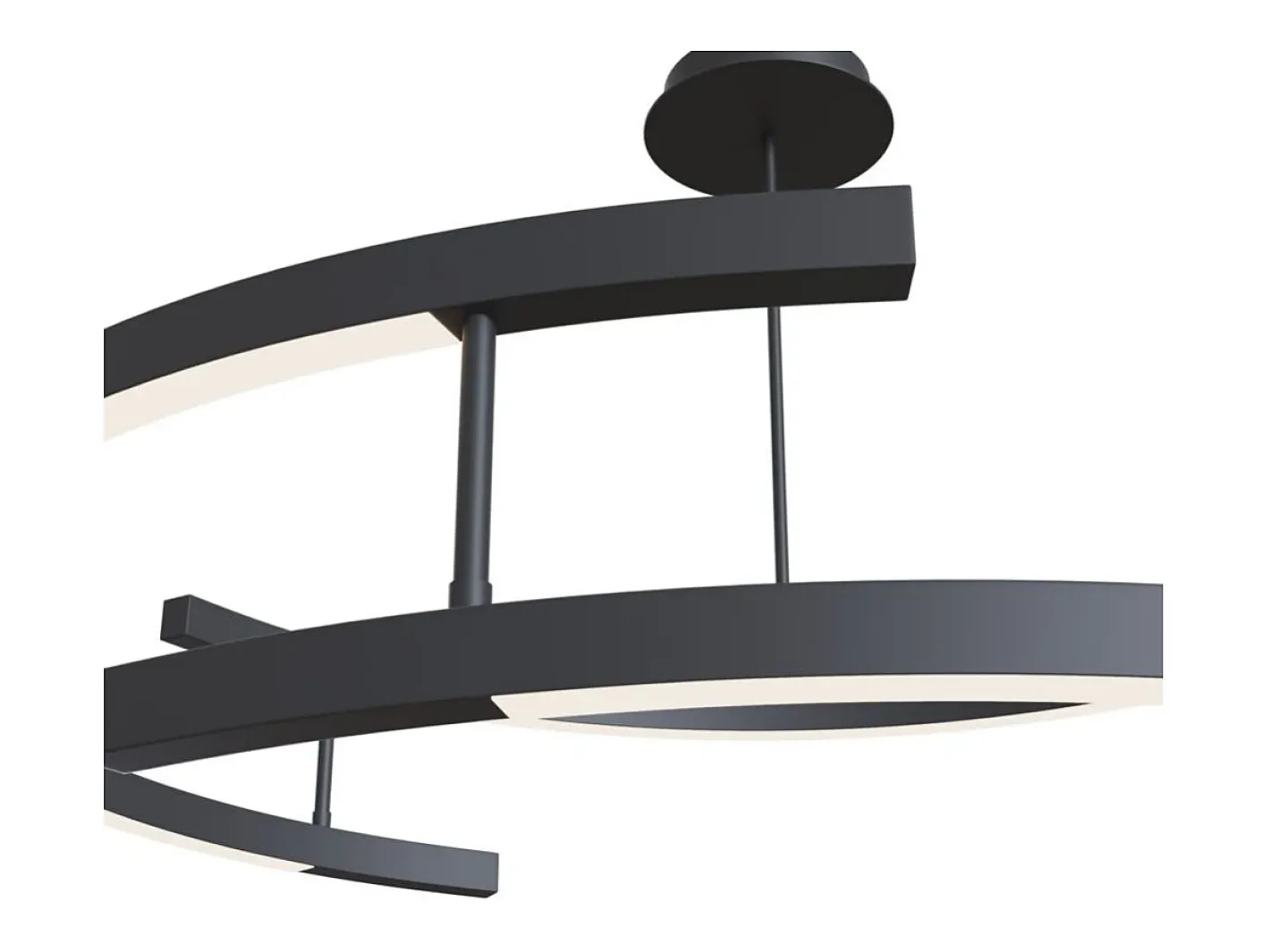 Sale Maytoni Line Lámpara de techo colgante integrada moderna negra, 4000K Negro