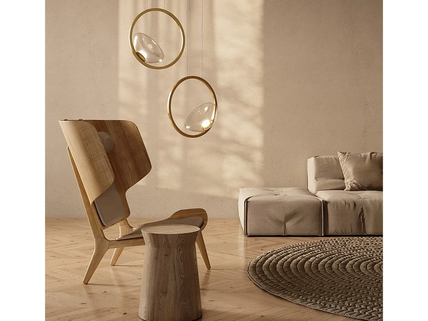 Maytoni Lunare Moderna lámpara de techo colgante LED integrada latón 3000K Camel Clearance
