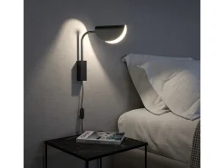 Maytoni Aplique Para Pared-Mollis Lámpara de pared moderna negra, pantalla acrílica Negro