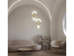 Best Maytoni Node Moderna lámpara de techo colgante LED integrada de 2 luces dorada 3000K Dorado