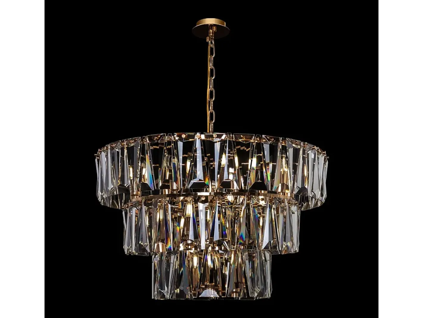 Online Maytoni Puntes Moderna lámpara de techo colgante dorada Puntes de 3 niveles y 18 luces Dorado
