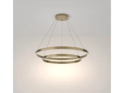 Outlet Maytoni Rim Lámpara de techo colgante circular de 2 niveles de latón LED integrado con borde moderno Camel