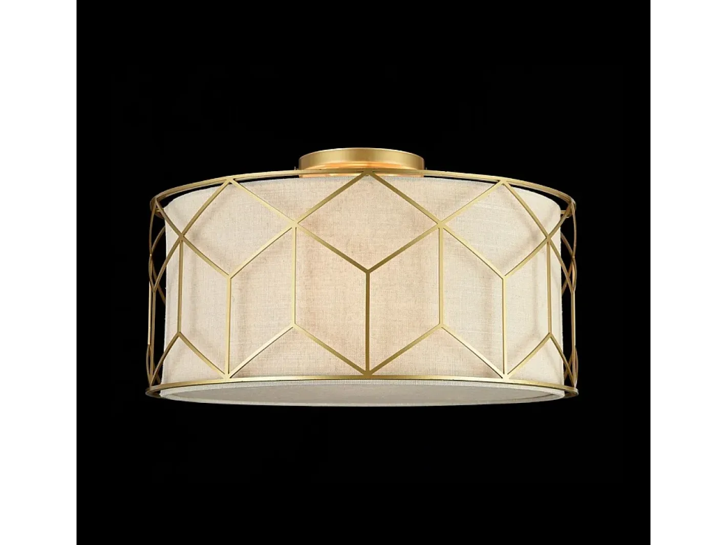 Maytoni Plafón-Messina Plafón Semi Empotrado Cilíndrico , 3 Luces, E27 Dorado