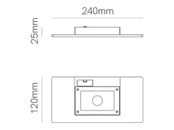 Mini Pla Bianca - Aplique de pared LED de 20 W con interruptor CCT, 2700 K/3200 K/4000 K, aluminio, luz de pared vertical - Beneito & Faure Blanco Clearance