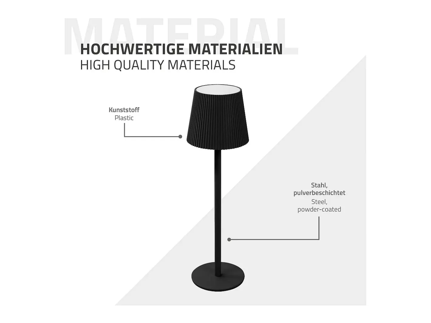 ML-Design Lámpara de mesa LED negra táctil inalámbrica ø10x36cm luz blanca cálida regulable, recargable USB-C, para mesita, escritorio o estudio Negro