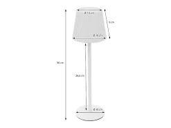 Lámpara De Mesa-ML-Design Lámpara de mesa LED blanca táctil inalámbrica ø10x36cm luz blanca cálida regulable, recargable USB-C, para mesita, escritorio o estudio Blanco