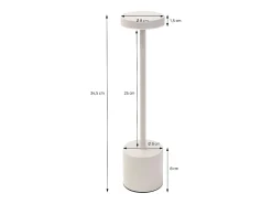 Hot ML-DESIGN Lámpara de mesa LED táctil inalámbrica Ø8x34,5cm foco de luz blanca regulable, recargable con USB-C para mesita, escritorio o estudio Crema