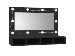 Mueble con espejo y LED 90x31,5x62 cm ES831436 Negro Clearance