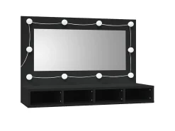 Mueble con espejo y LED 90x31,5x62 cm ES831436 Negro Clearance