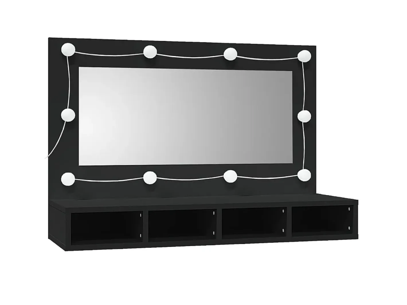 Mueble con espejo y LED 90x31,5x62 cm ES831436 Negro Clearance