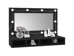 Mueble con espejo y LED 90x31,5x62 cm ES831436 Negro Clearance