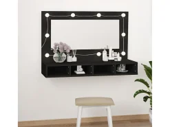 Mueble con espejo y LED 90x31,5x62 cm ES831436 Negro Clearance