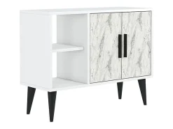 Best Mueble zapatero moderno para recibidor y salón 90x35x70cm Arizona - Efecto mármol Blanco