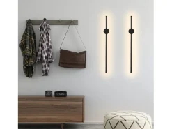 NETTLIFE Aplique Para Pared-2 er Aplique de pared LED para interiores 60CM 3000K Iluminación de pared indirecta moderna ajustable a 90° Negro