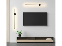 NETTLIFE Aplique Para Pared-2 er Aplique de pared LED para interiores 60CM 3000K Iluminación de pared indirecta moderna ajustable a 90° Negro