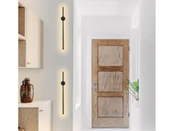 NETTLIFE Aplique Para Pared-2 er Aplique de pared LED para interiores 60CM 3000K Iluminación de pared indirecta moderna ajustable a 90° Negro