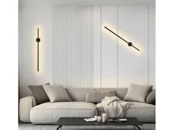 NETTLIFE Aplique Para Pared-2 er Aplique de pared LED para interiores 60CM 3000K Iluminación de pared indirecta moderna ajustable a 90° Negro