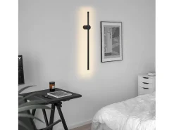 NETTLIFE Aplique Para Pared-2 er Aplique de pared LED para interiores 60CM 3000K Iluminación de pared indirecta moderna ajustable a 90° Negro