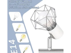 NETTLIFE 4 Focos de Techo Industriales Retro Vintage E14 Giratorios 350° Metal Brillante para Interior Salón Dormitorio Infantil Blanco Online