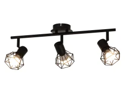 NETTLIFE 3 Focos de Techo s E14 Retro Regulables 350° Metal Industrial para Dormitorio Salón Oficina Sin Bombillas Negro Best