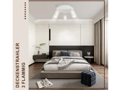 New NETTLIFE 3 Focos de techo pasillo salón redondo GU10 en metal diseño orientable para dormitorio cocina Blanco