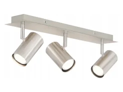 NETTLIFE Plafón-3 Focos de Techo GU10 de Níquel Giratorios 330° para Sala de Estar Dormitorio Oficina Foco de Pared Moderno Lámpara de Pasillo Plateado