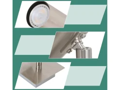 NETTLIFE Plafón-3 Focos de Techo GU10 de Níquel Giratorios 330° para Sala de Estar Dormitorio Oficina Foco de Pared Moderno Lámpara de Pasillo Plateado