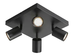 NETTLIFE 4 Focos de Techo LED s GU10 Orientables 330°, Moderno Industrial de Pared para Salón Dormitorio Cocina sin Bombilla Negro Outlet