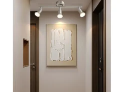 Sale NETTLIFE 3 Focos de Techo de Modernos GU10 Lámpara Giratoria de Acero Inoxidable Giratoria de 330° para Salón Dormitorio (Sin Bombilla) Plateado