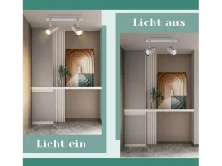 NETTLIFE Plafón-2 Focos de techo GU10 orientables 330° níquel para interior Foco de pared moderno para dormitorio salón sin bombilla Plateado