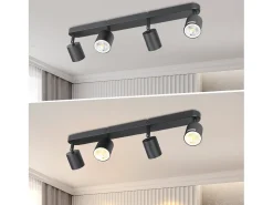 Clearance NETTLIFE 4 Focos GU10 Max.25w Luz de Techo LED Negra Foco para Sala de Estar Ajustable 350° para Dormitorio Cocina Mesa de Negro