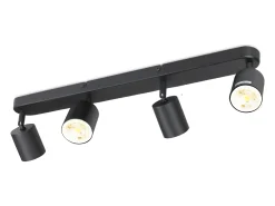 Clearance NETTLIFE 4 Focos GU10 Max.25w Luz de Techo LED Negra Foco para Sala de Estar Ajustable 350° para Dormitorio Cocina Mesa de Negro