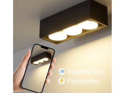 NETTLIFE 3 Focos LED de Superficie cuadrados s regulables blanco cálido 3x5W GX53 para cocina salón dormitorio pasillo Negro Online
