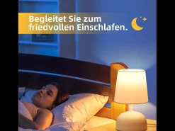 NETTLIFE Lámpara De Mesa-- Juego de 2 lámparas de noche con cable, luz de noche de tela blanca, diseño moderno para dormitorio Blanco